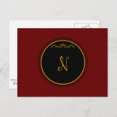 Monogram 'N' goud op zwart Briefkaart (Voorkant / Achterkant)