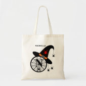 Monogram N Halloween Witch Spiders Jouw naam Tote Bag (Voorkant)