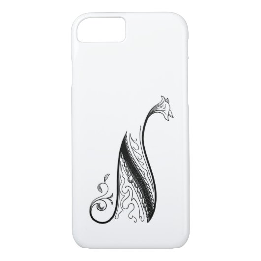 monogram N in zwart-wit Case-Mate iPhone Case (Achterkant)