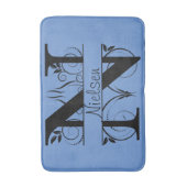 Monogram N Initiaal Bath, Keukenmat Kies Kleur Badmat (Voorkant Verticaal)