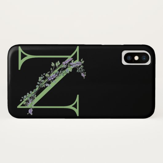 Monogram N Lavendel Eucalyptus Case-Mate iPhone Case (Achterkant (horizontaal))