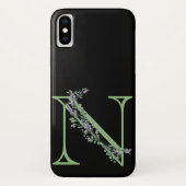 Monogram N Lavendel Eucalyptus Case-Mate iPhone Case (Achterkant)