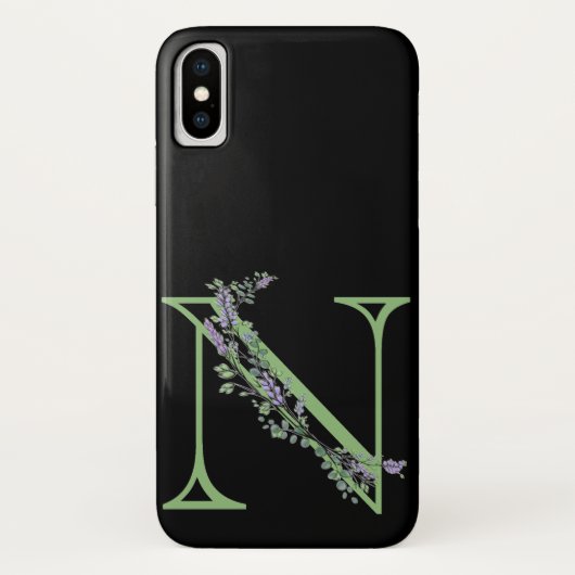 Monogram N Lavendel Eucalyptus Case-Mate iPhone Case (Achterkant)