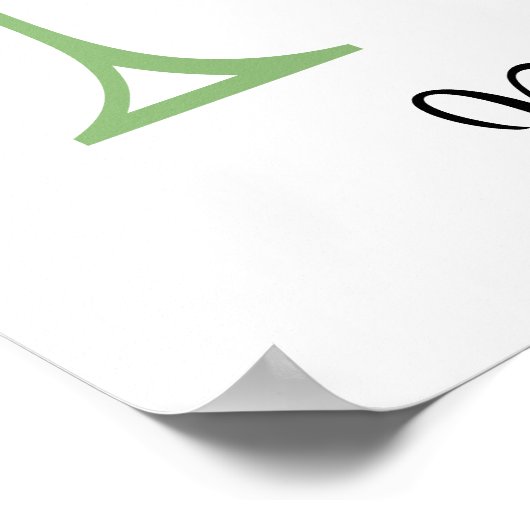 Monogram N Lavendel Eucalyptus kinderkamer  Poster (Hoek)