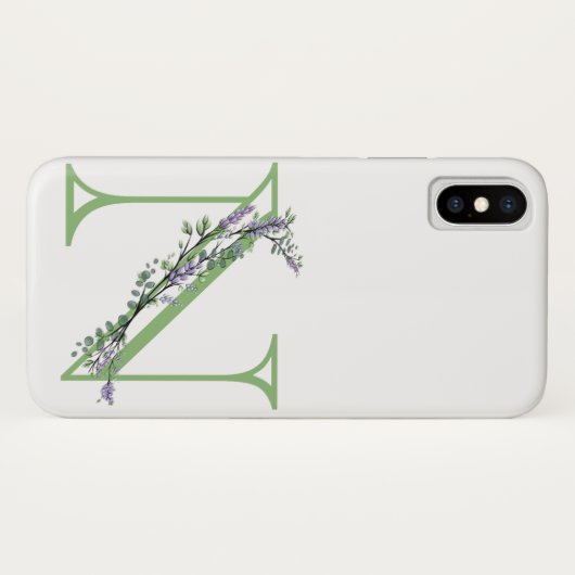 Monogram N Lavender Eucalyptus Case-Mate iPhone Case (Achterkant (horizontaal))
