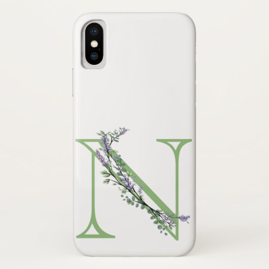 Monogram N Lavender Eucalyptus Case-Mate iPhone Case (Achterkant)