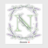 Monogram N Lavender Eucalyptus Sticker (Vel)