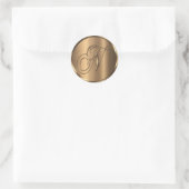 Monogram N NONMETALLIC Bronze Envelope Seal Ronde Sticker (Tas)