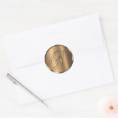 Monogram N NONMETALLIC Bronze Envelope Seal Ronde Sticker (Envelop)