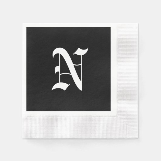 Monogram N, oud Engels lettertype, Servet (Voorkant)