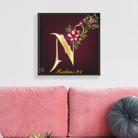 Monogram N Premium gestreken Canvas (gloss) (Insitu (Woonkamer))