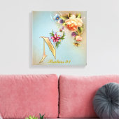 Monogram N Premium gestreken Canvas (gloss) Afdruk (Insitu (Woonkamer))