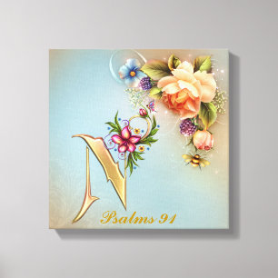 Monogram N Premium gestreken Canvas (gloss) Afdruk