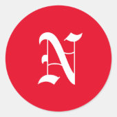 Monogram N Ronde Sticker (Voorkant)