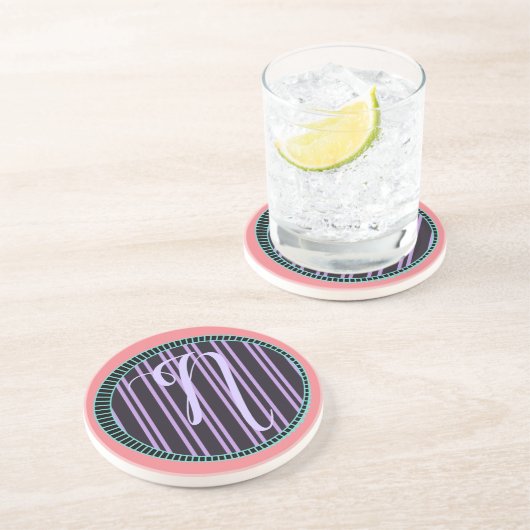 Monogram N Sandstone Onderzetter (Zijkant)