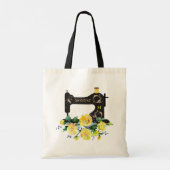 Monogram  naaimachine, geel tote bag (Achterkant)