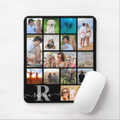 Monogram naam 14 Aangepaste kleuren voor fotoColla Muismat (Met muis)