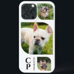 Monogram Naam 3 Foto Collage Simple Modern Case-Mate iPhone Case<br><div class="desc">De Naam van Monogram 3 de Eenvoudige Gevallen van de Telefoon van de Collage van de Foto kenmerkt een fotocollage van drie van uw favoriete foto's met uw gepersonaliseerde naam en monogram in elegant zwart manuscript bij de basis. Personaliseer door de tekst in de verstrekte tekstvakjes uit te geven. Ideaal...</div>