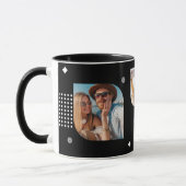 Monogram Naam 3 Foto Collage Trendy Coffee Mok (Links)