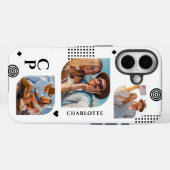 Monogram Naam 3 Foto Collage Trendy Modern Case-Mate iPhone Case (Achterkant (horizontaal))