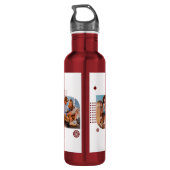 Monogram Naam 3 Foto Collage Trendy Modern Waterfles (Achterkant)