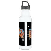 Monogram Naam 3 Foto Collage Trendy Modern Waterfles (Achterkant)