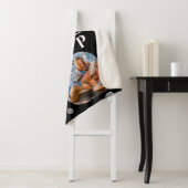 Monogram Naam 3 Foto Collage Trendy Sherpa Deken (In situ)