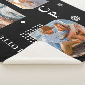 Monogram Naam 3 Foto Collage Trendy Sherpa Deken (3/4)
