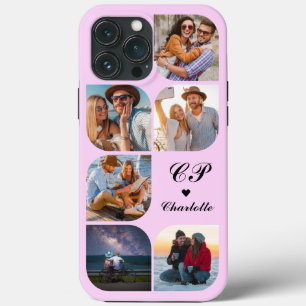 Monogram Naam 6 Foto Modern Modieus Eenvoudig Case-Mate iPhone Case