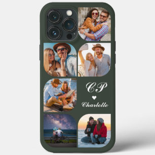 Monogram Naam 6 Foto Modern Modieus Eenvoudig Case-Mate iPhone Case