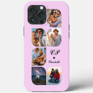 Monogram Naam 6 Foto Modern Modieus Eenvoudig iPhone 13 Pro Max Hoesje