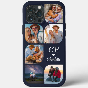 Monogram naam 6 foto modern trendy eenvoudig Case-Mate iPhone case