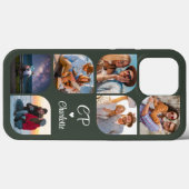 Monogram Naam 6 Foto Modern Trendy Simple Case-Mate iPhone Case (Achterkant (horizontaal))