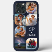 Monogram Naam 6 Foto Modern Trendy Simple Case-Mate iPhone Case (Achterkant)