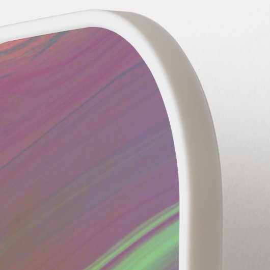 Monogram naam Abstracte Art Hot Roze Pickleball Paddle (Links Detail)