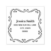 Monogram Naam Adres Vintage Frame Zelfinktende Stempel (Design)