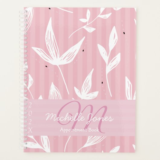 Monogram Naam Afspraak Boek 2025 Roze Planner (Voorkant)