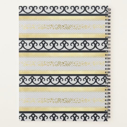 Monogram Naam Afspraak Boek Golden Glitter Planner (Achterkant)