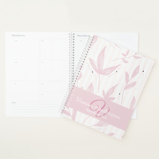 Monogram Naam Afspraak Boek Roos 2025 Planner (Display)