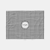 Monogram-Naam B&W Buffalo Check Fleece Deken (Voorkant (Horizontaal))