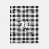 Monogram-Naam B&W Buffalo Check Fleece Deken (Voorkant)