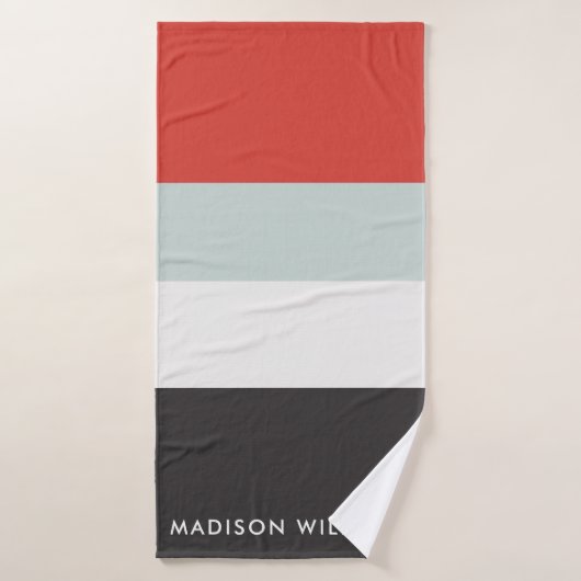 monogram, naam, bad handdoek (Badhanddoek)