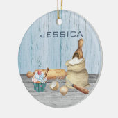 Monogram Naam Bakken Bak Geschenk Keramisch Ornament (Links)