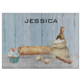 Monogram Naam Bakken Baker Gift Snijplank (Voorkant)