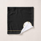 Monogram naam Baseball Gold Black Bad Handdoek (Wasdoekje)