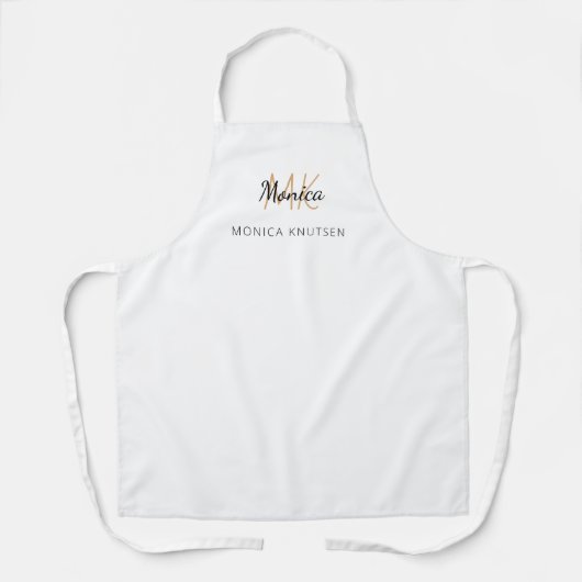 Monogram naam bedrijf merk kleur schort (Voorkant)