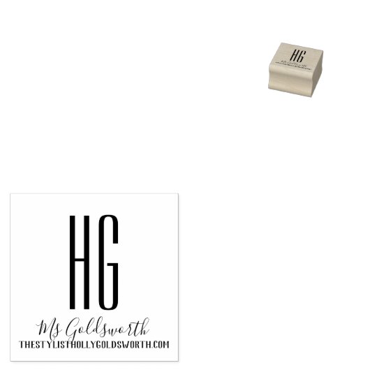 Monogram Naam  Bedrijf Rubberstempel (Gestempeld)