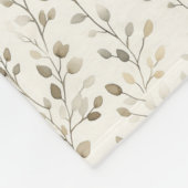 Monogram Naam Beige Grijs Bruin Botanisch Neutraal Fleece Deken (Hoek)
