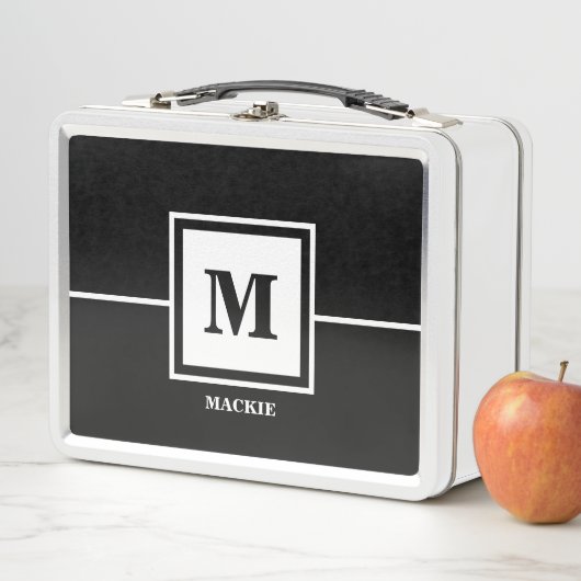 Monogram naam Beste man Groomsman Black (In situ)