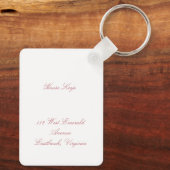 Monogram & Naam Betekenis Tropische Bloemen Sleutelhanger (Achterkant)